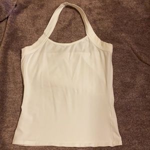 White Open Back Tank Top